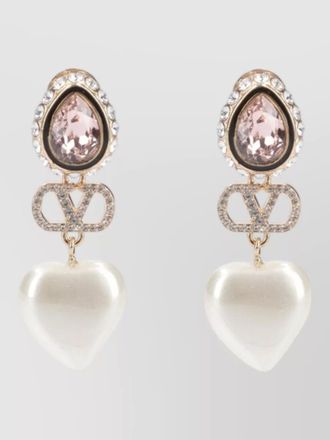Valentino Garavani crystal heart earrings