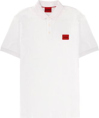 HUGO BOSS White Logo Shirt Collar Polo