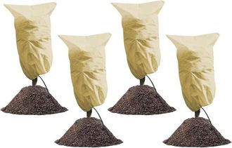 OEM Juego De 4 Fundas De Invierno Para Plantas De Exterior, 100 X 80 Cm, Para &Aacute;rboles, Ajustable Con Cord&oacute;n Para Palmeras
