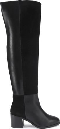 Kurt Geiger Womens Suede Kgl Block Heel Knee Boots - Black - Size UK 4