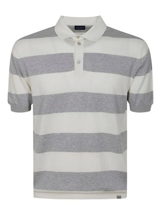 Paul & Shark striped-pattern short-sleeve polo shirt - men - Cotton/Silk - M - Grey