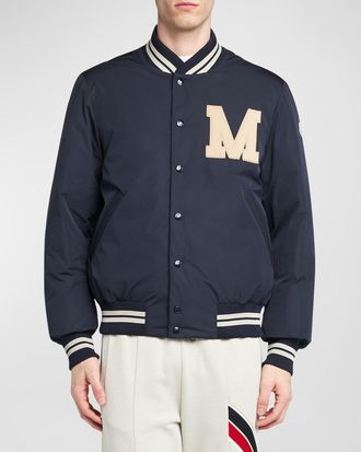 Moncler Mens Lateltin Padded Varsity Bomber Jacket