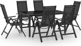 vidaXL 7 Piece Garden Dining Set Aluminium Anthracite Vidaxl