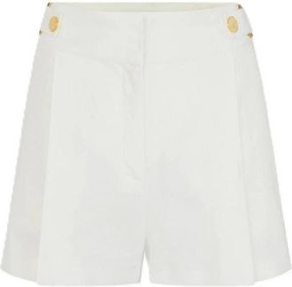 Elisabetta Franchi Bermuda Lino - Dames - Bermuda - Wit - S - Linnen - Korte Broeken