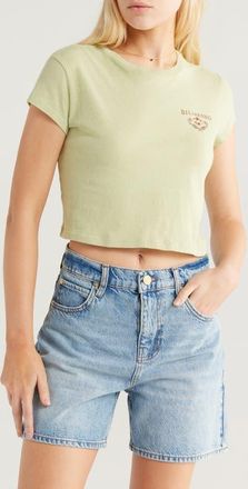 Billabong The Original Vibes Cotton Crop Graphic T-Shirt in Pistachio at Nordstrom, Size X-Small
