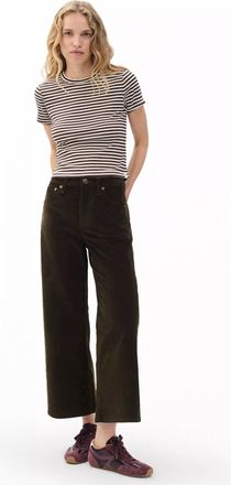 Rag & Bone Womens Andi Ankle Wide-Leg Corduroy Pants In Balsam