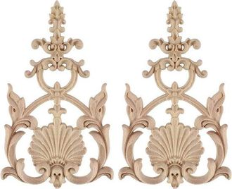 OEM Molduras Decorativas De Madera Para Muebles, Puertas, Camas Y Ventanas, Sin Tratar, Para Proyectos De Bricolaje (juego De 2)
