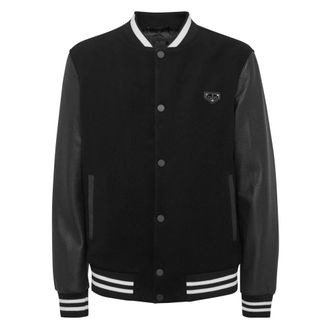 Philipp Plein Bomber Skull - Heren - Bomber jackets - Zwart - M - Wol - Jassen