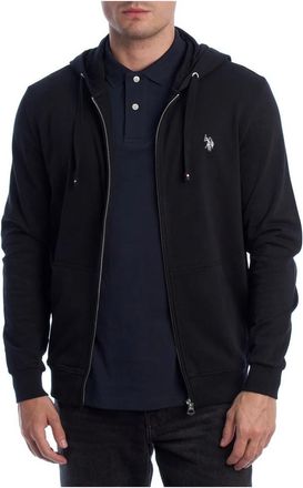 U.S.Polo Association Hoodie met rits en sportieve erfgoed - Heren - Vesten met rits - Zwart - 3XL - Katoen - Hoodies & sweatvesten