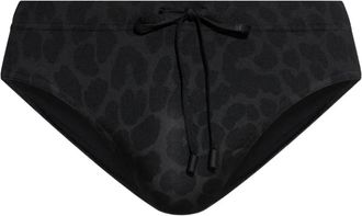 Balmain Costume da bagno con coulisse e stampa - Nero