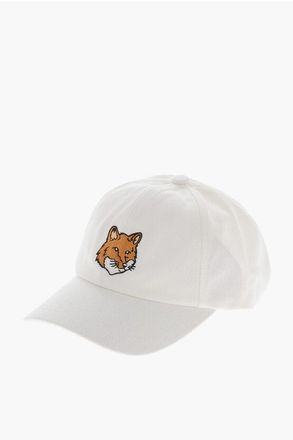 Maison Kitsun&eacute; Canvas Baseball Cap with Embroidered Patch size Unica