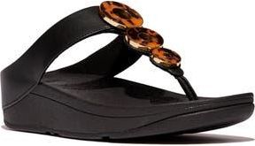 FitFlop Fino Platform Wedge Flip Flop in All Black at Nordstrom Rack, Size 10