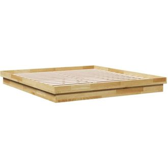 vidaXL Vidaxl - Estructura de cama sin colchón 200x200 cm madera maciza roble