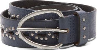 Free People Preston Stud Leather Belt in Sea Salt at Nordstrom, Size X-Small