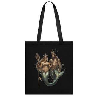 Generic Mermaid Cute Queen And King Womens Tote Casual Shopping Bag Lightweight Shoulder Bags Hobos Handbag for Work Travel Daily 35x40cm