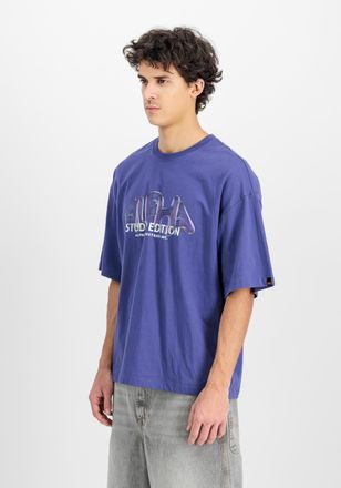 Alpha Industries T-Shirt ALPHA INDUSTRIES Studio Edition Vibe T-Shirt, Herren, Gr. XXL, lila (night lila), Obermaterial: 100% Baumwolle, Shirts T-Shirt