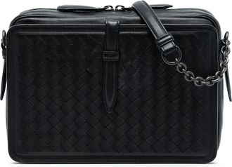 Bottega Veneta 2012-2025 Nappa Intrecciato Belt Flap Camera Bag shoulder bag - Black