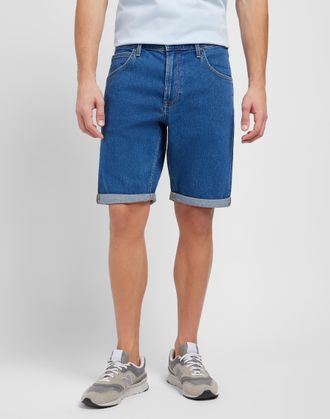 Lee Jeansshorts LEE 5 POCKET SHORT, Herren, Gr. 30, N-Gr, blau (lazy river), Denim/Jeans, Obermaterial: 95% Baumwolle, 3% Elastomultiester, 2% Elasthan, r