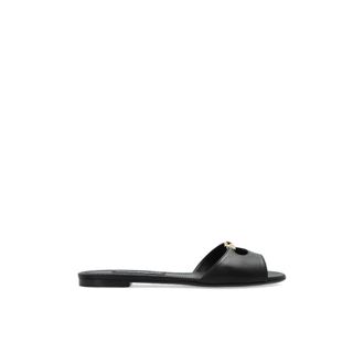 Dolce & Gabbana Sliders, female, Black, Size: 7 1/2 US Calfskin Slide