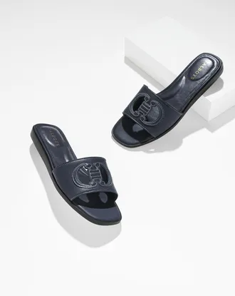 Talbots Eva Vachetta Micro Wedge Sandals - Blue - 10 1/2 M Talbots