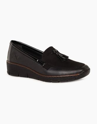 Rieker Womens Grade Womens Tassel Loafers - Black - Size: 7.5