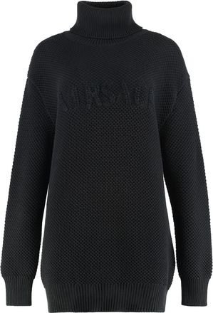 Versace Cotton Blend Turtleneck Sweater