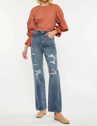 Kancan Stephanie 90s Boyfriend Jeans In Medium Stone Wash