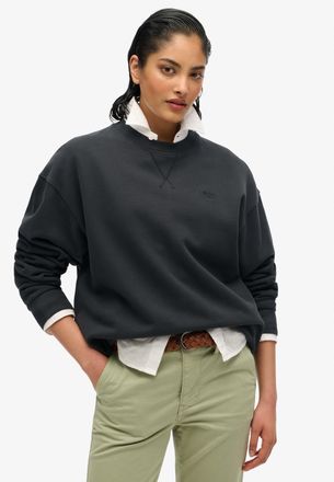 Superdry Sweatshirt SUPERDRY STUDIOS CREW, Damen, Gr. S, schwarz (washed schwarz), Sweatware, Obermaterial: 80% Baumwolle, 20% Polyester, bedruckt, relaxed fit