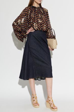 Etro Silk Top With Lurex Thread, Womens, Multicolour