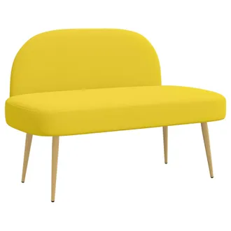 vidaXL Banco Tapizado Con Respaldo Amarillo Claro 110 X 60 X 76 Cm Vidaxl