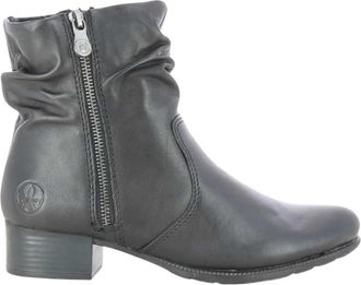 Rieker 78656 Enkellaarsjes - Dames - Laarzen met Hak - Zwart - 42 EU - Schoenen
