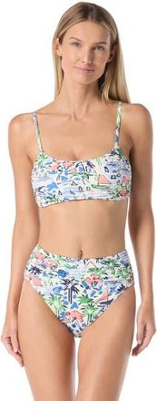 Kate Spade New York Coastal Town Shirred Bralette Top in Multi at Nordstrom, Size Medium