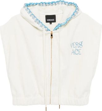 Versace Barocco sleeveless hoodie - Green