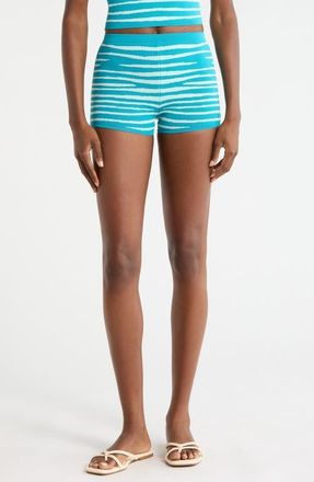 Kulani Kinis Essential Knit Cover-Up Micro Shorts in Stripe Hype at Nordstrom, Size X-Large