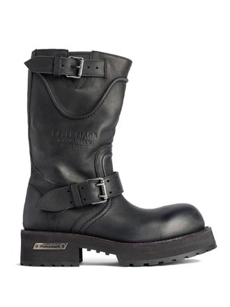 Balenciaga Venom Boots In Worn-Out Effect Leather Shoes