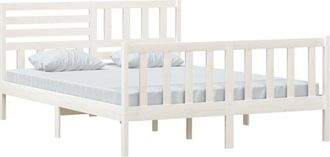 vidaXL Estructura De Cama De Madera Maciza Blanco 150x200 Cm Vidaxl