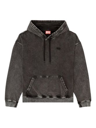 Diesel S-Boxt-Hood-Den drawstring oval-patch hoodie - Grey
