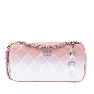Chanel Pre-owned Double Zip Clutch On Chain - Dames - Pre-owned - Roze - Maat: ONE Size Leer
