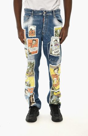 Dsquared2 Jeans 642 with Distressed Effect and Betty Boop Patch 20cm Dsquared2