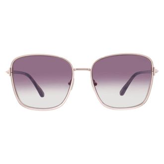 Tom Ford FERN Pink Gradient Square Ladies Sunglasses FT1029 28Z 57