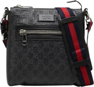 Gucci Pre-owned GG Supreme Sherry Line Schoudertas - Heren - Vintage Schoudertas - Zwart - ONE Size - Leer - Vintage
