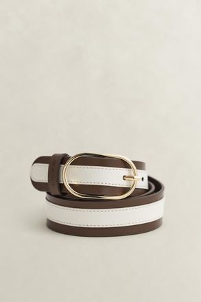 GANT Women Striped Leather Belt (100/40) WEATHERED BROWN