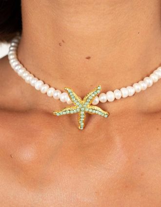 Oceanus Womens Oceanus Mariana Choker Mayol x Oceanus - White