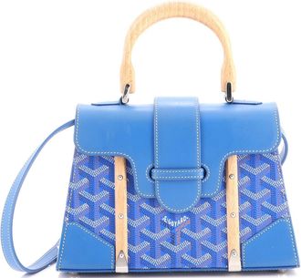 Goyard Structured Saigon Top Handle Bag Coated Canvas with Leather Mini
