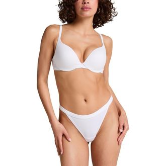 Hunkem&ouml;ller Cotton Thong in Bright White at Nordstrom, Size Medium