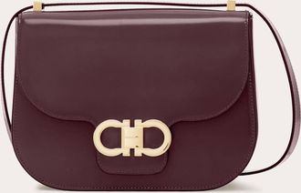 Ferragamo Women Double Gancini North-South crossbody bag Violet
