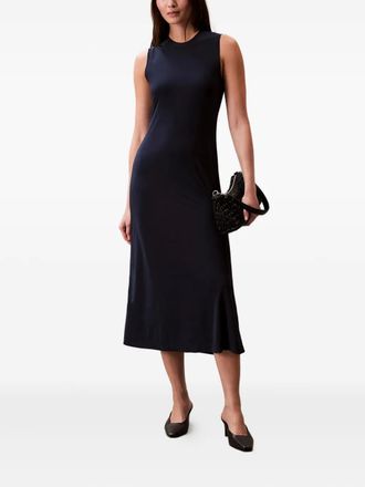 Calvin Klein Jeans sleeveless midi dress - women - Polyester/Elastane - L - Blue