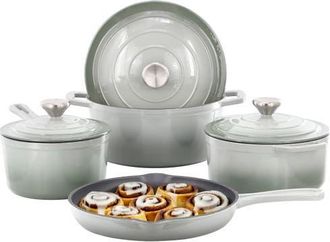 MegaChef 7 Piece Enameled Cast Iron Cookware Set in Gray at Nordstrom