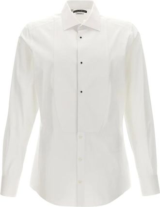 Dolce & Gabbana Formal Shirts, male, White, 2XL, Gold Fit Tuxedo Shirt