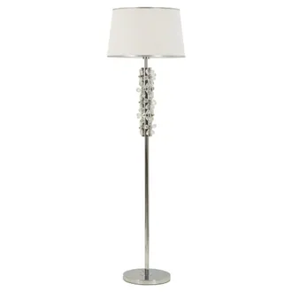 Mauro Ferretti L&aacute;mpara de pie de metal con flores de resina, &oslash; 45x157 cm